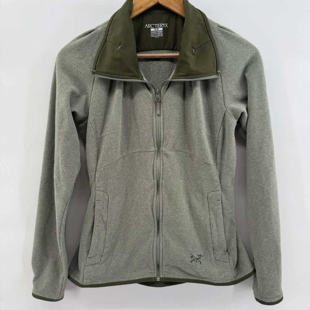 Arc'teryx Ellison Polartec Womens Full Zip Fleece Jacket Sage Green Olive Small